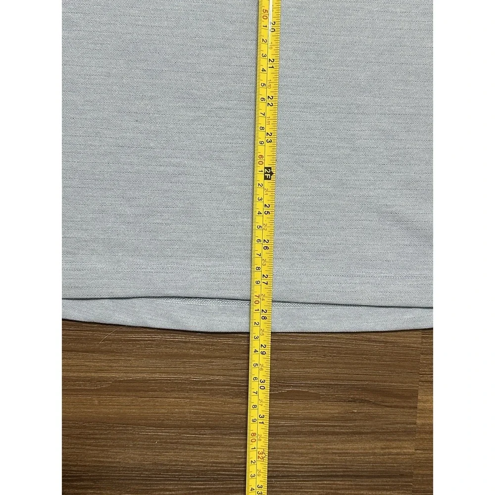 Lululemon Evolution Polo Shirt Mens Light Blue Striped Stretch Performance Sz L - Picture 3 of 7